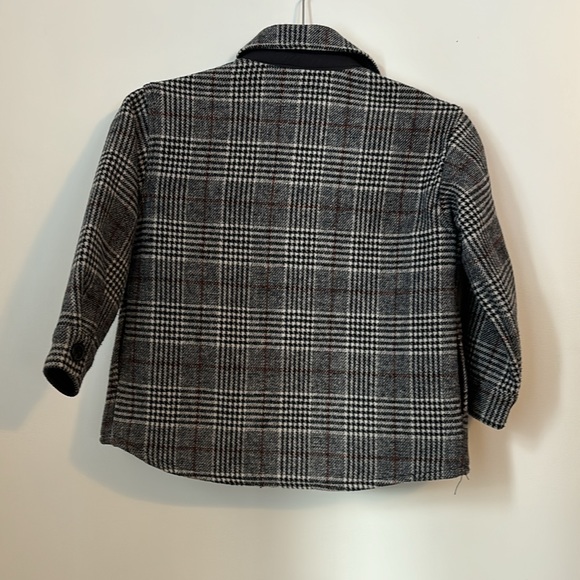 Fall Boys Zara exc used condition coat. size 6-7 Tweed white/black - Picture 4 of 4